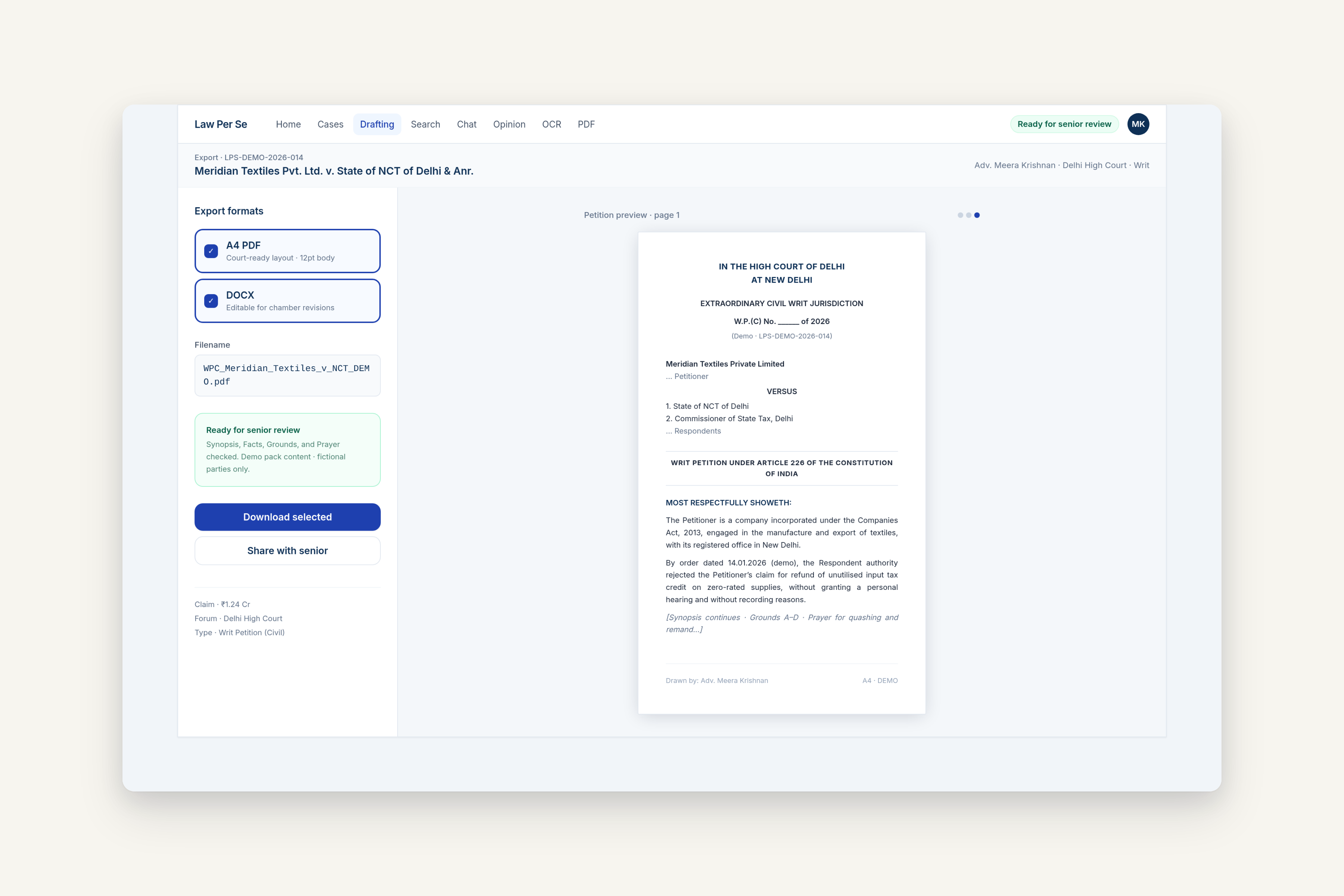 Export and review